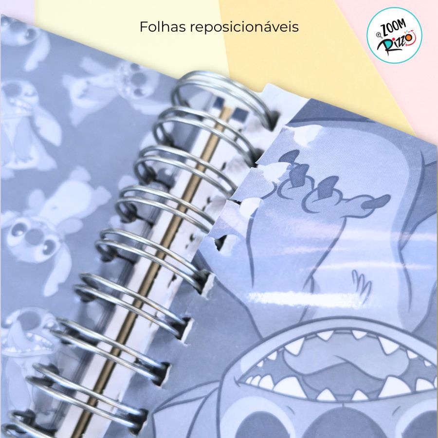 Caderno Smart Univ. Com Folhas Reposicionáveis - Stitch - 15