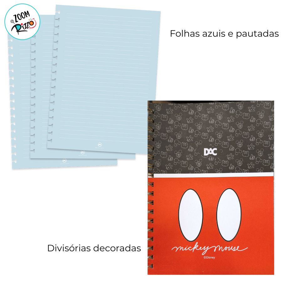 Caderno Smart Colegial Com Folhas Reposicionáveis - Mickey Mouse
