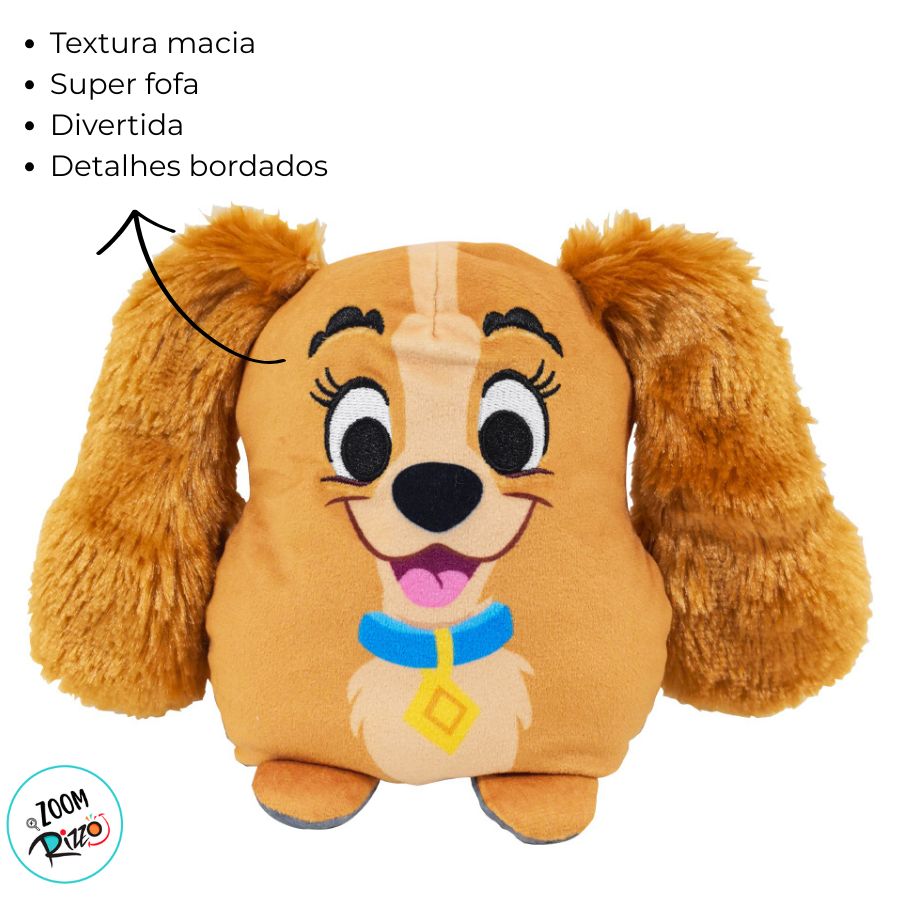Pelúcia Dupla Face - Dama e Vagabundo - 14cm - Disney Original - 1