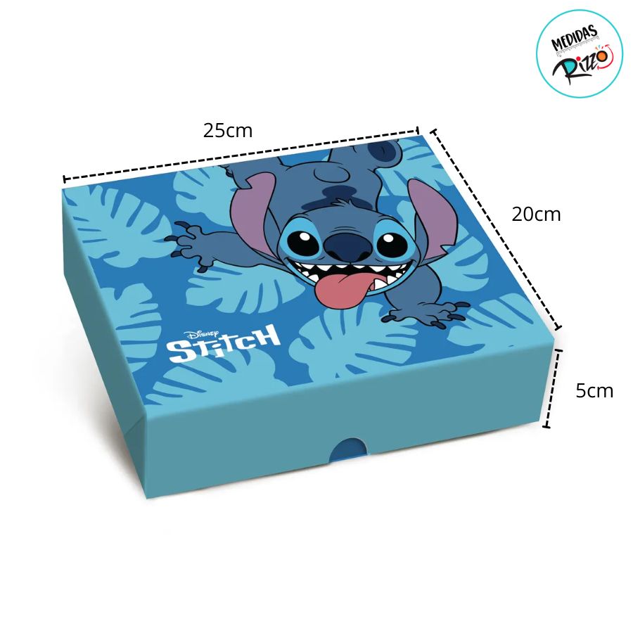 Caixa Retangular Com Tampa - Stitch - M 25x20x5cm - Disney