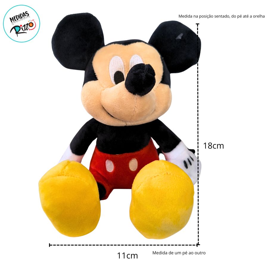 Pelúcia Mickey Mouse 18cm - Disney Original - 1 unidade - Fun