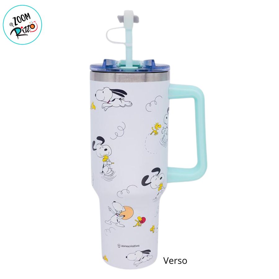 きゃますけ　SNOOPY Caneca Térmica com Canudo - Snoopy - 1,15l - 1 unidade