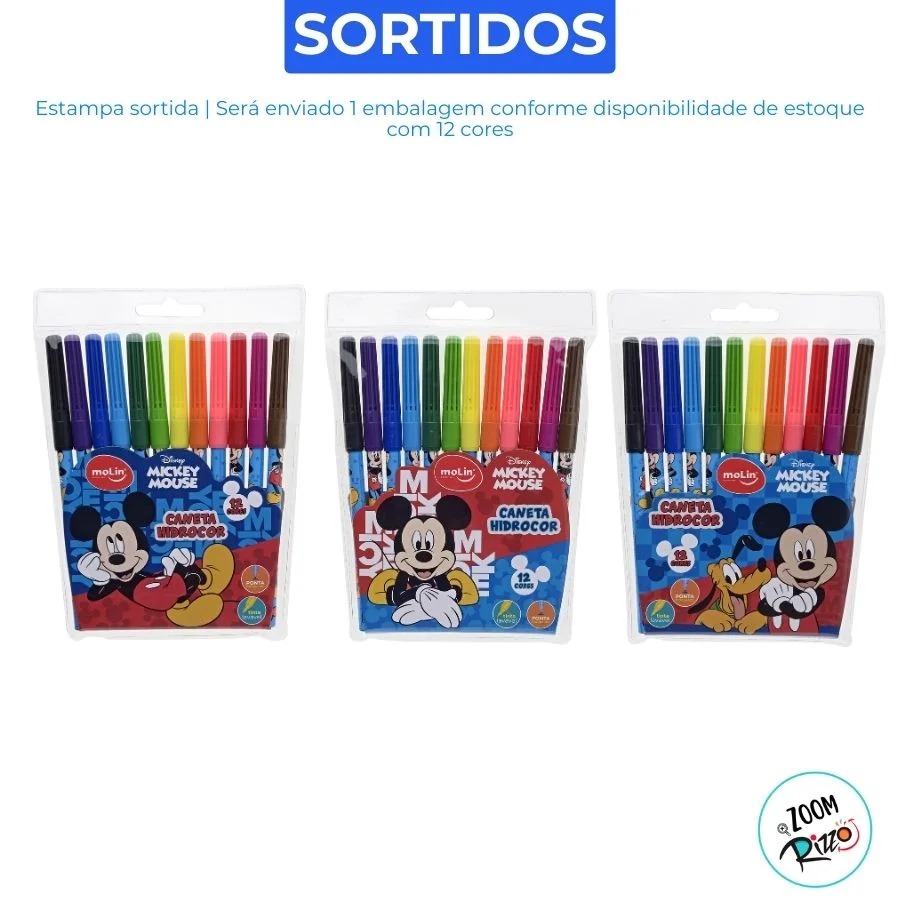 Conjunto Canetinha e Lápis de Cor Jumbo - Mickey Mouse - Disney