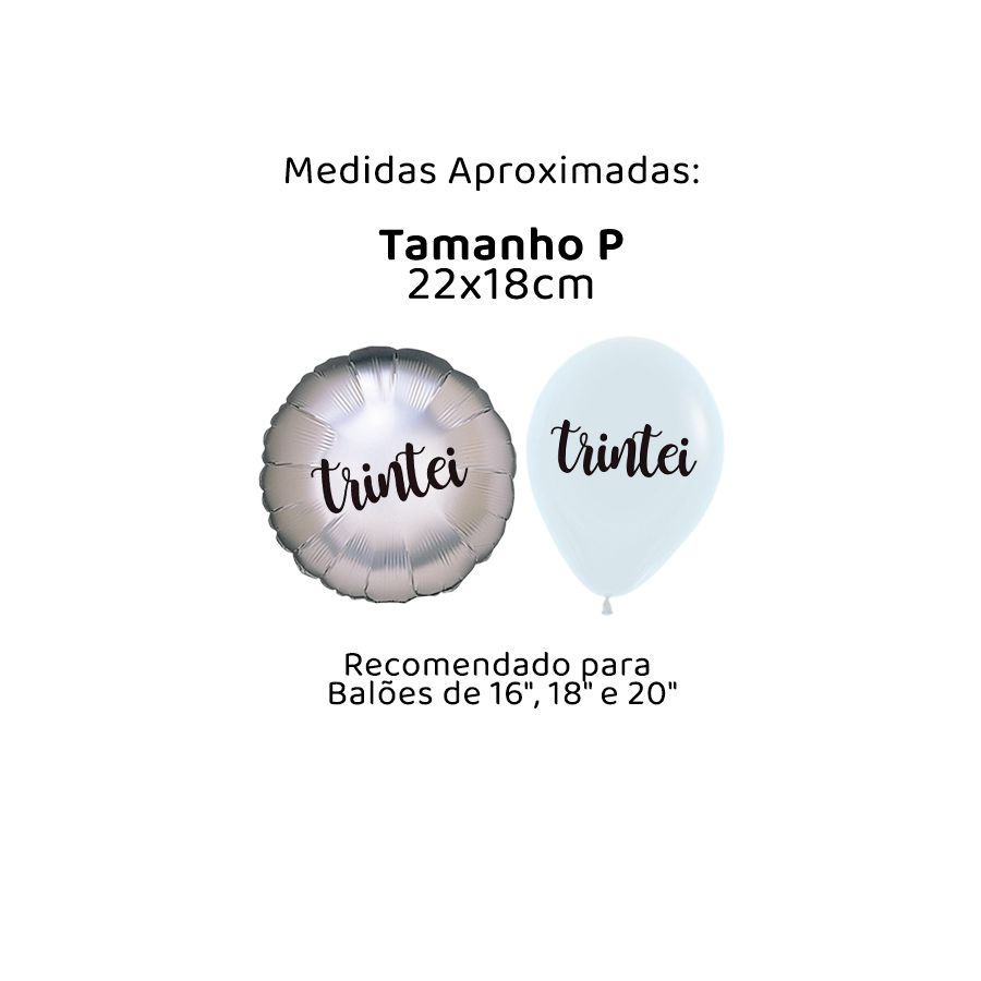 Transfer para Balão Lettering Preto P 22x18cm - Trintei - 01 Unidade -  Cromus Baloons - Rizzo Embalagens - Rizzo Embalagens