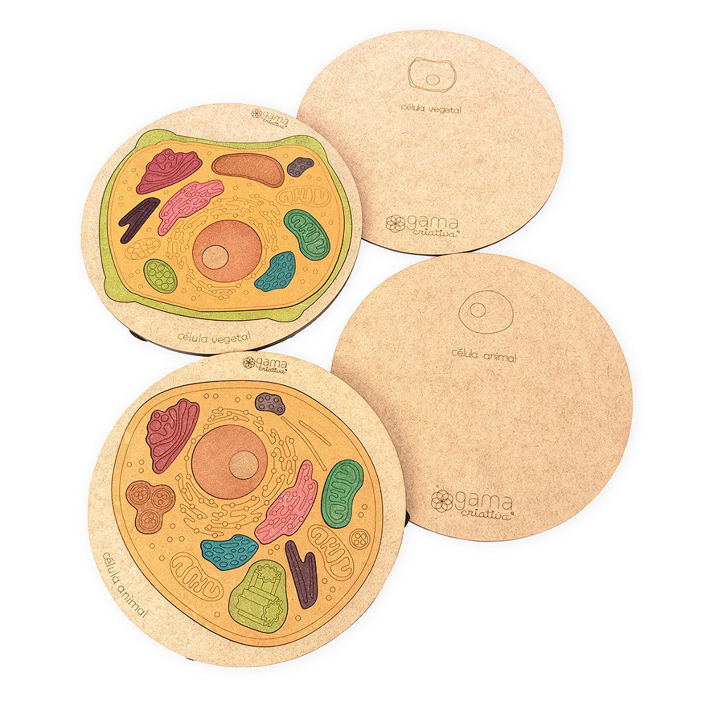 KIT Quebra cabeça Células: Célula Animal + Célula Vegetal - Gama