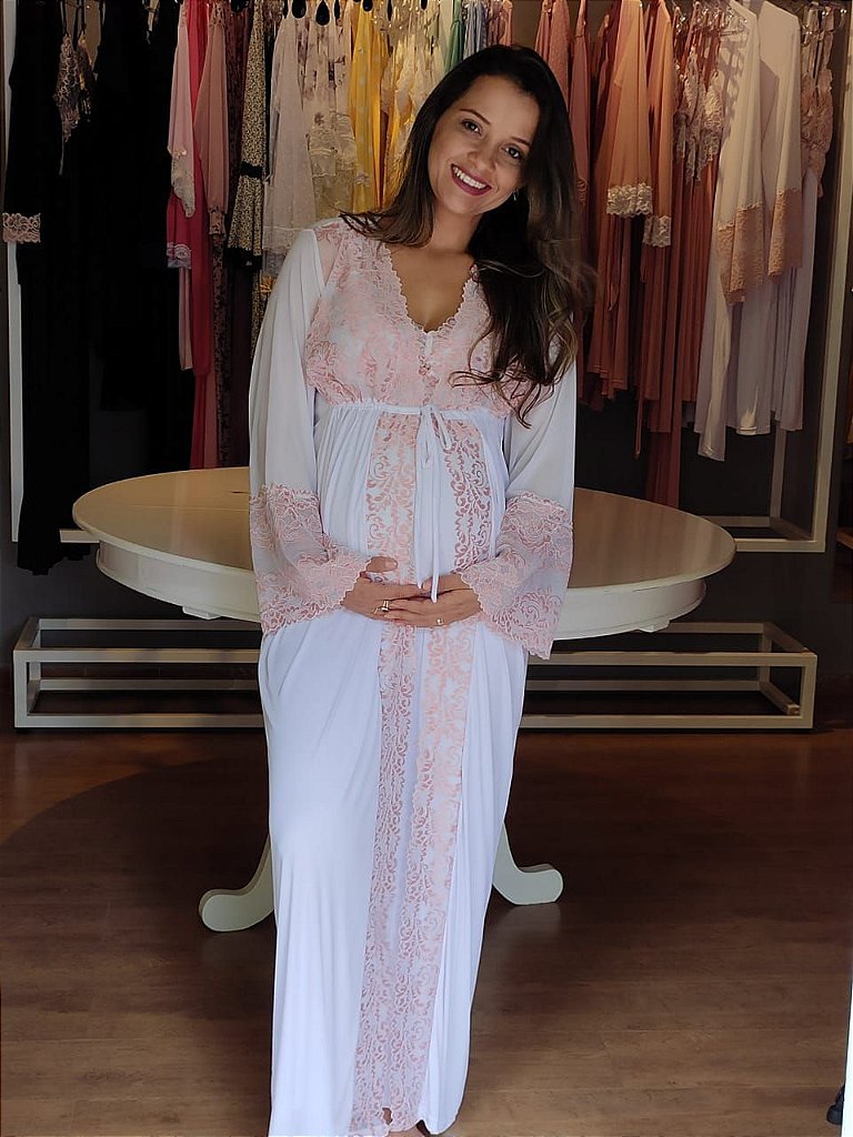 CAMISOLA E HOBE MATERNOS VIVIANE - LONGA - Mima Lingerie - Agora Mãe, Pra  Sempre Mulher!