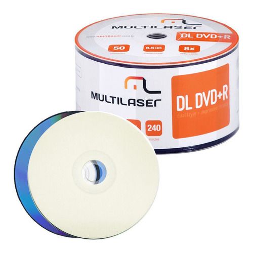 Midia Cd virgem DVD-R 240min 8.5gb Shrink Imprimivel 50 Und
