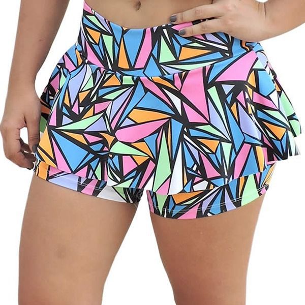 short saia fitness plus size