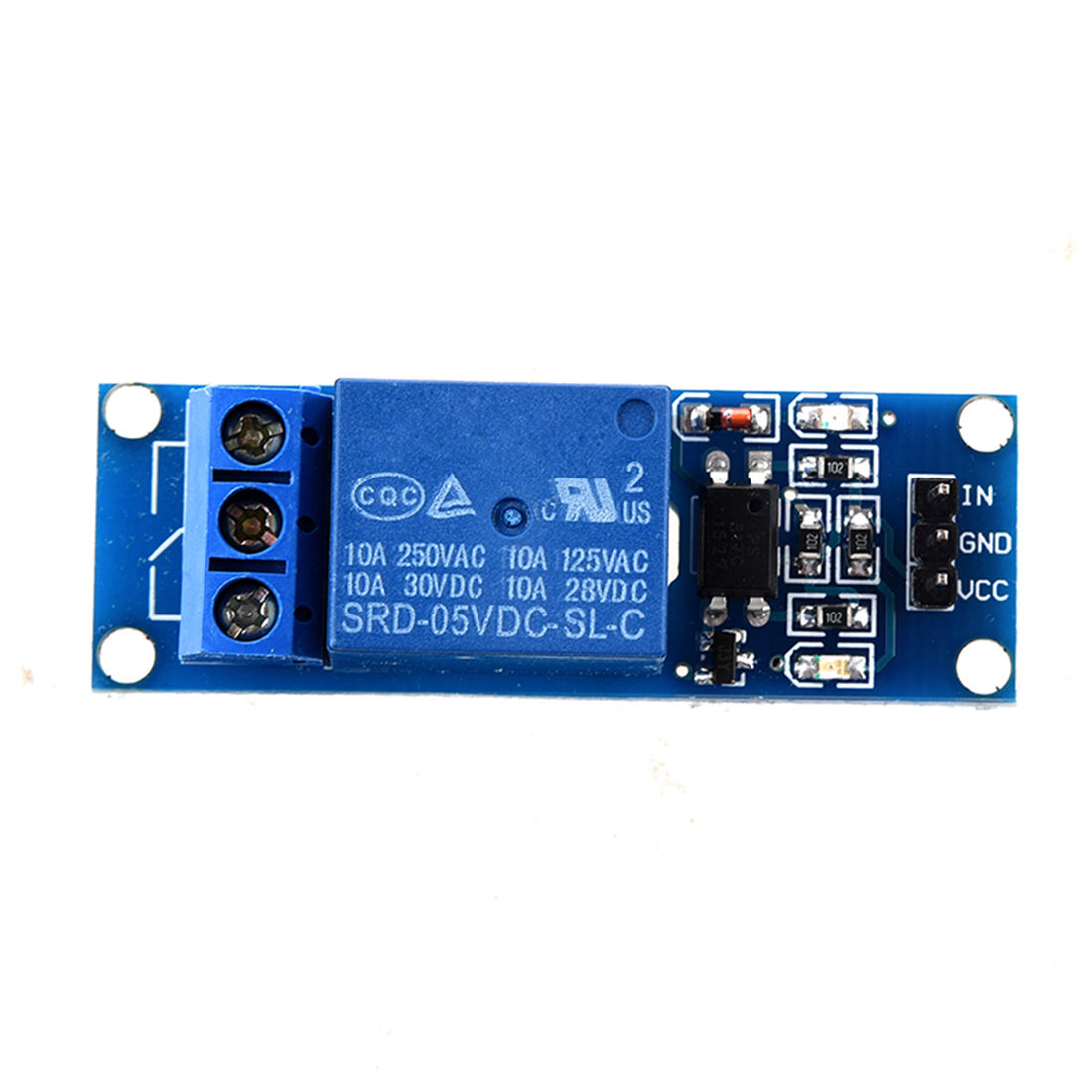 Modulo Relè A 1 Canale 5V Con Isolamento Ottico (OPTO) - Livello Di Attivazione Alto/Basso Selezionabile