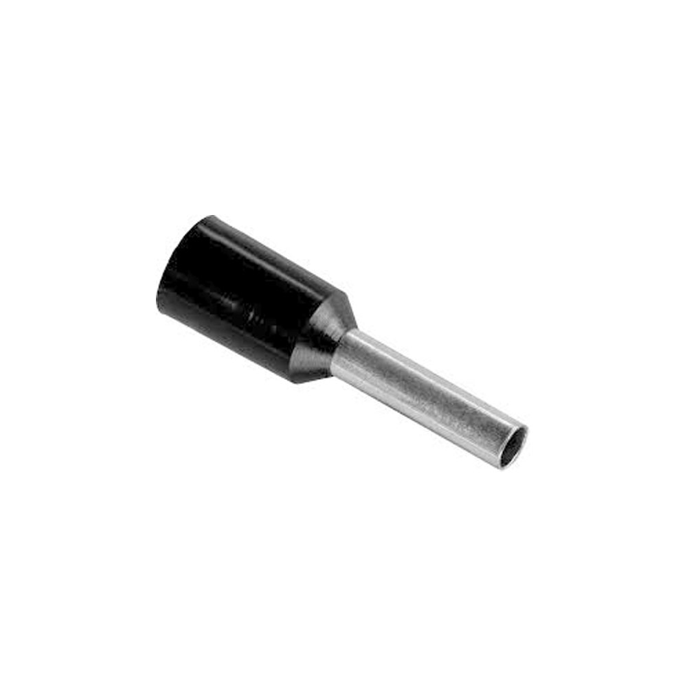 Terminal Tubular E1008 Pré-Isolado Tipo lhós 1mm Preto - AutoCore