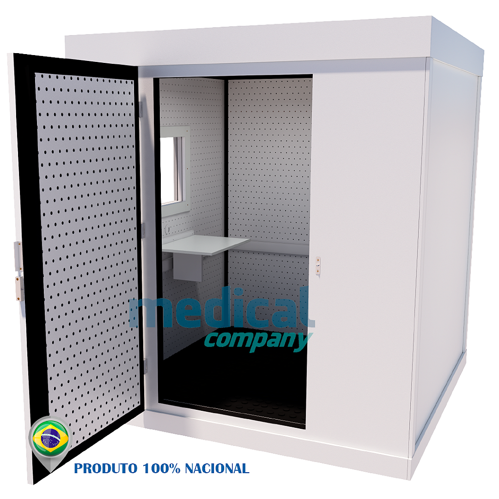 Cabine acústica para tradução simultânea 1,90 X 1,90 X 2,00 (L x C