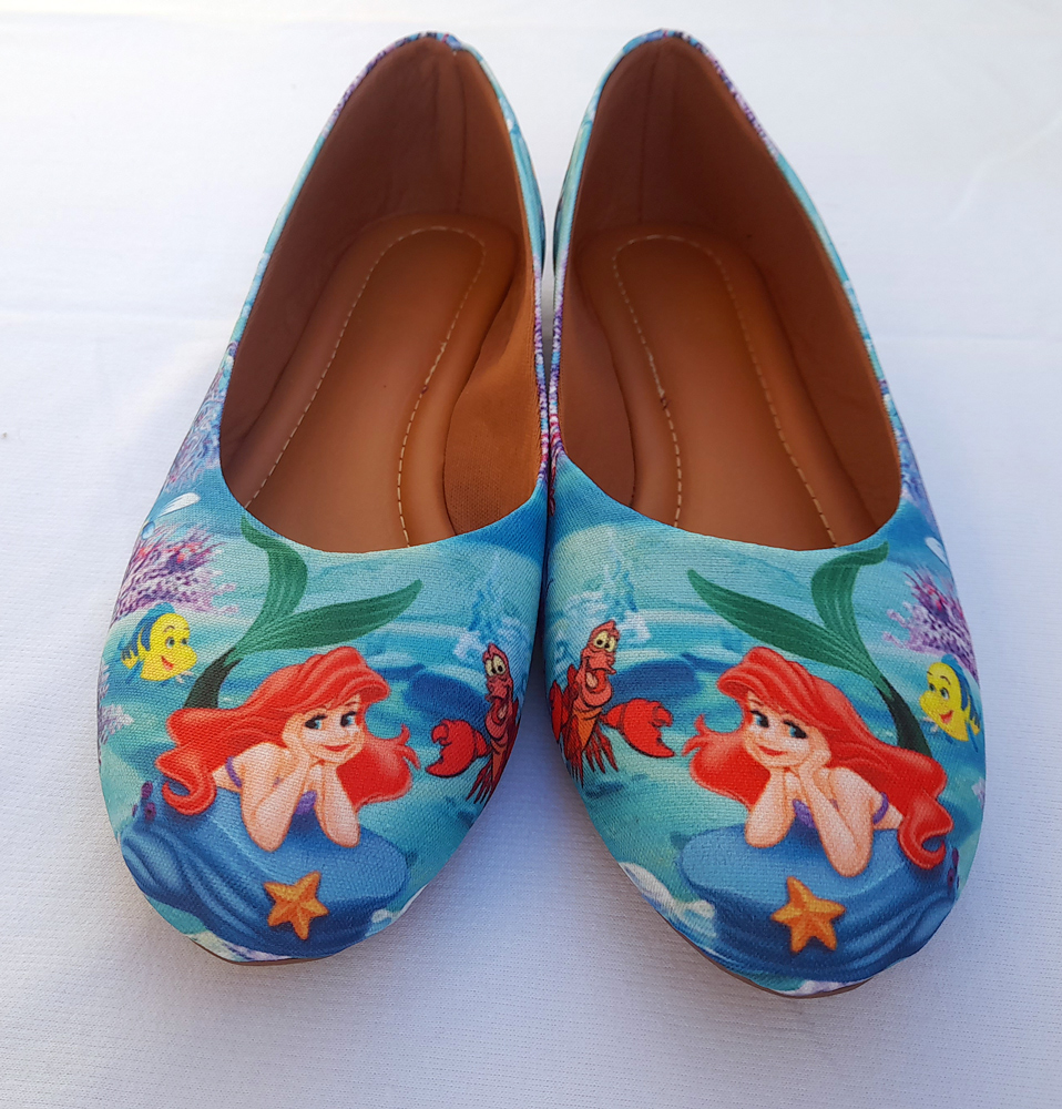 Sapatilha Ariel pequena sereia Feminino Infantil Sapatilha Infantil Kids Lol Surprise Disney.