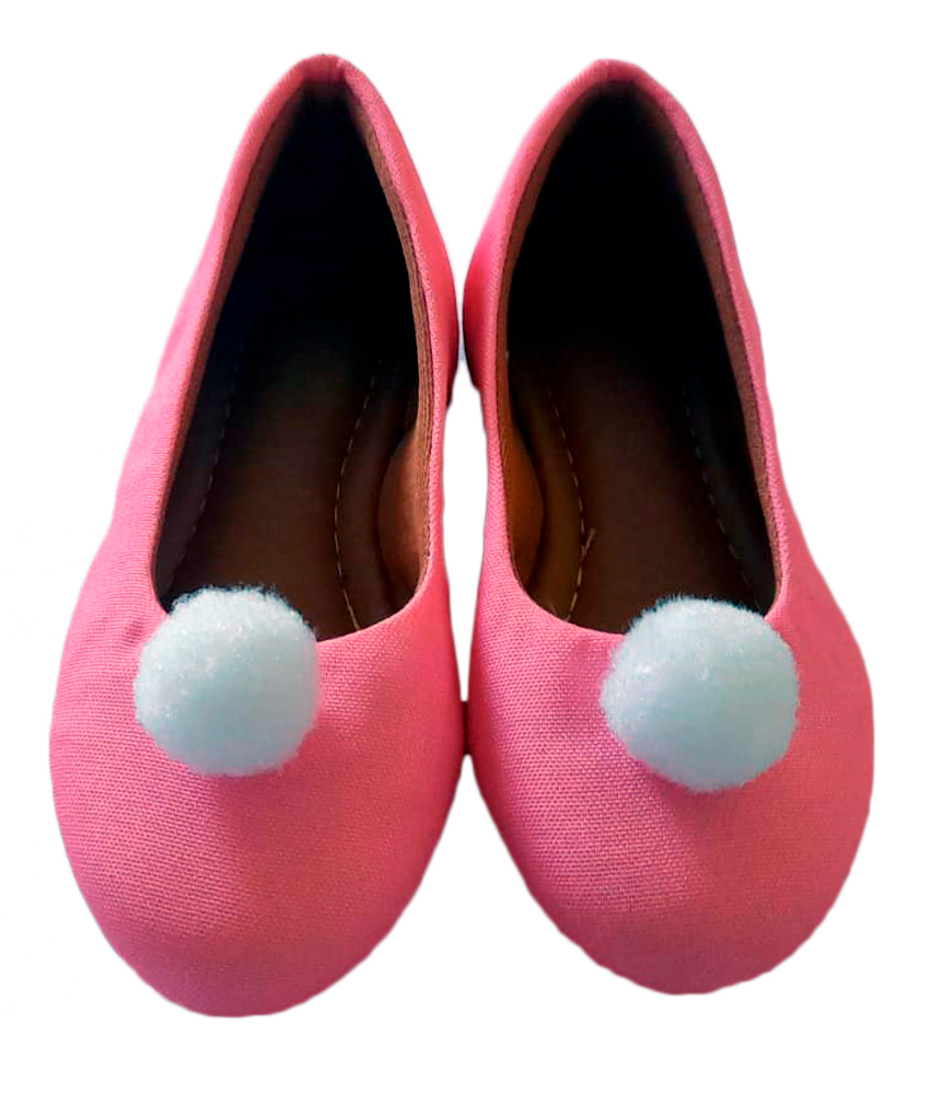 Sapatilha Rosa Pom Pom Sapato Feminino - Tam. 23 ao 42.