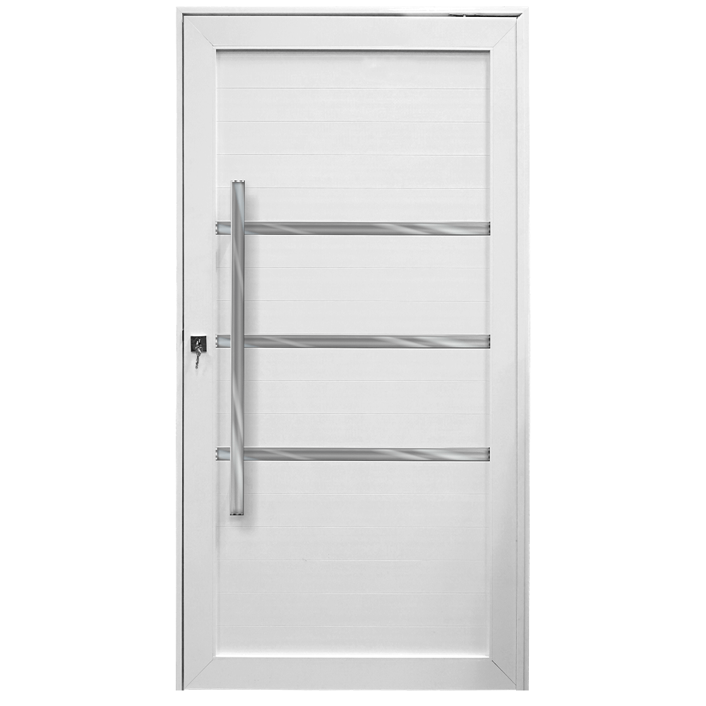Porta Lambril Pivotante Com Friso - Alumínio Branco - JD PORTAS E