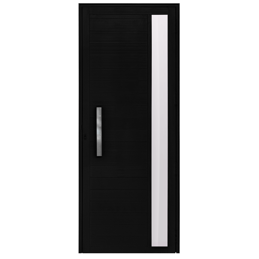 Porta Lambril Visor - C/Puxador - Alumínio Preto Duplo - JD PORTAS