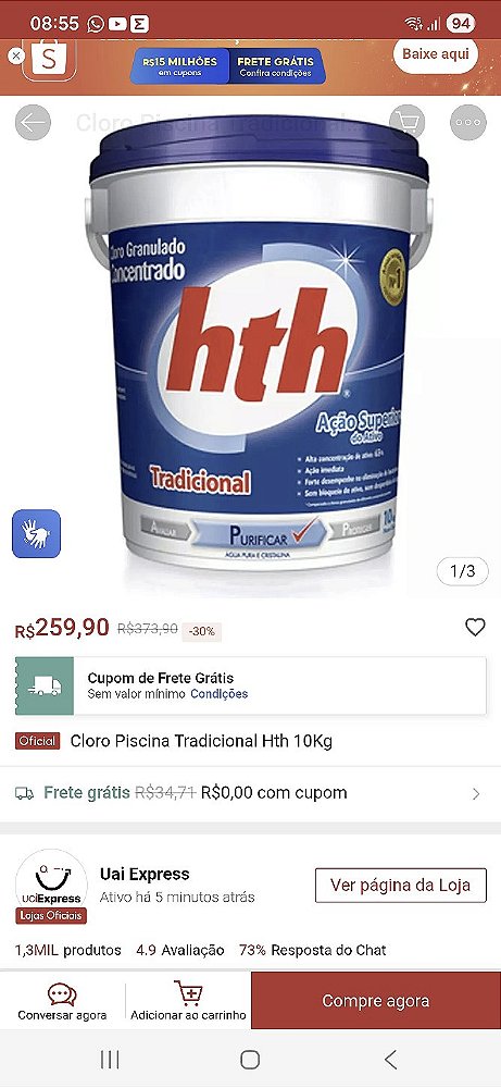 Cloro Granulado Tradicional HTH 10kg
