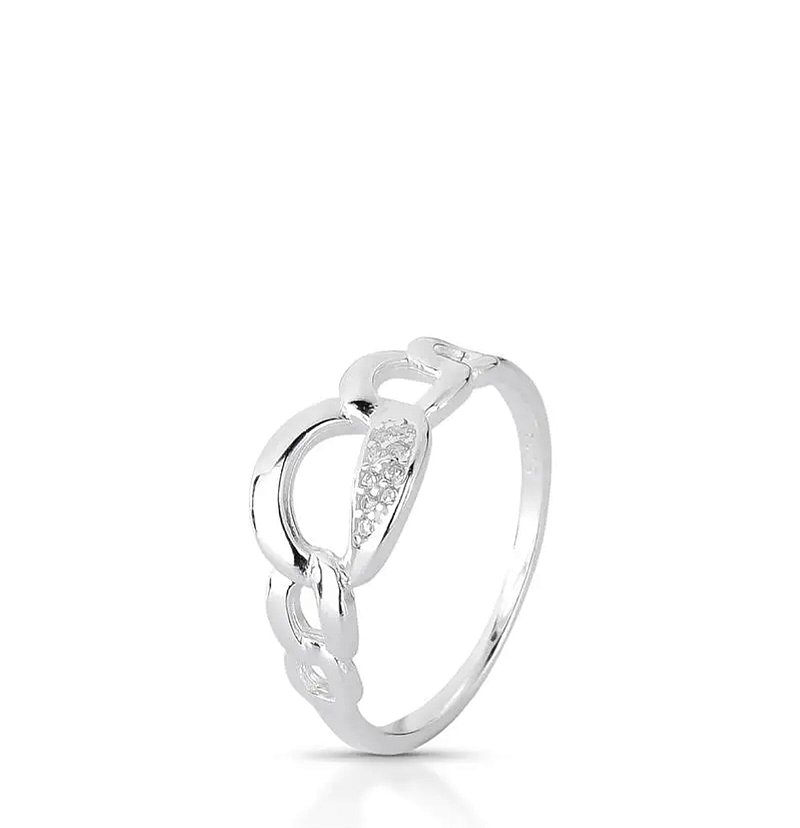 Anel Aros Redondo Prata 925 Feminino Tam 18