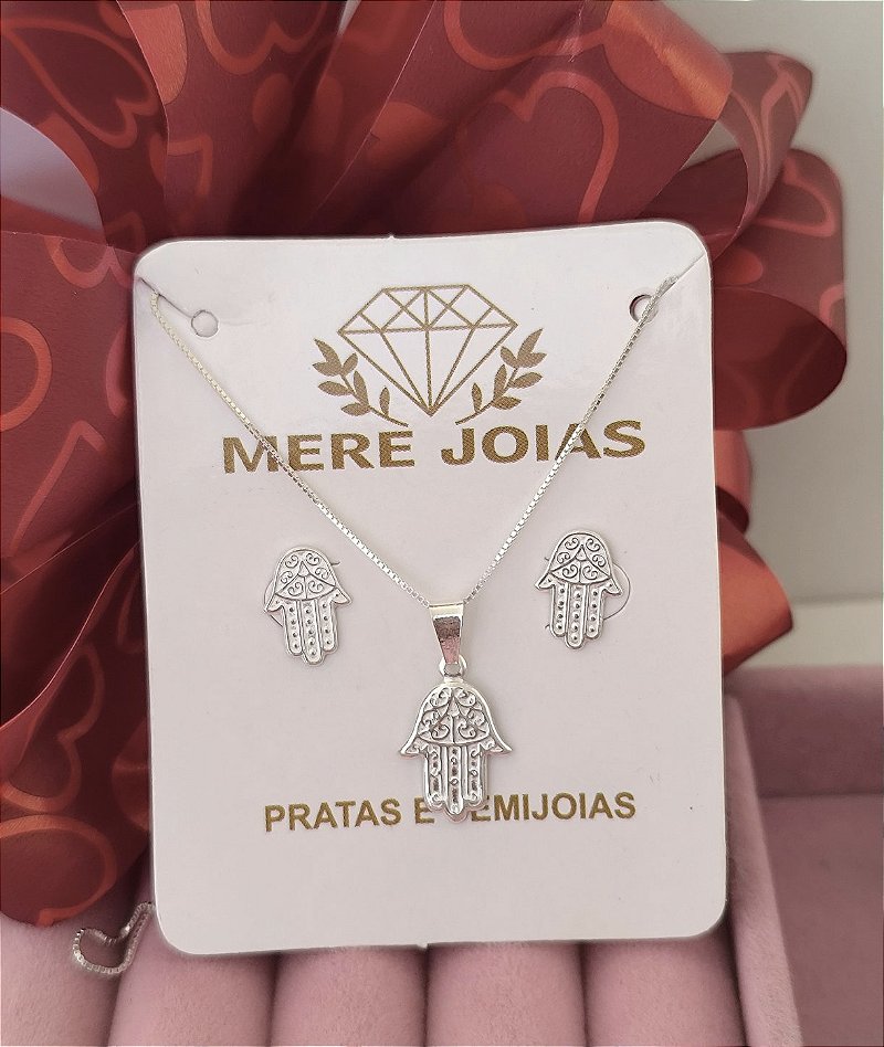 Conjunto Mão de Deus Prata