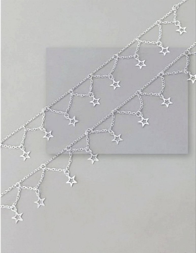 Tornozeleira Estrelas Prata 925 Feminina