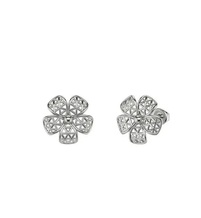 Brinco Flor Prata Médio