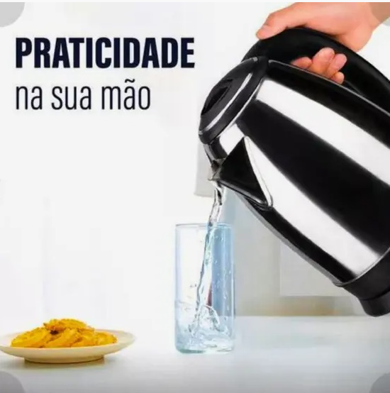CHALEIRA ELÉTRICA AÇO INOX PRATEADA 1,8L 127V - CLINK
