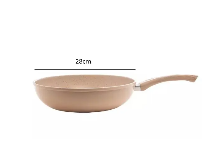 FRIGIDEIRA DE CERÂMICA ANTIADERENTE WOK INDUÇÃO GRANILITE BEGE 28CM - LYOR