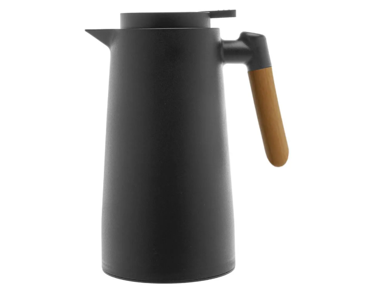 GARRAFA TÉRMICA PARA CAFÉ CABO DE MADEIRA COM TERMÔMETRO DIGITAL 1L - LYOR