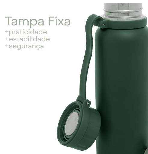 GARRAFA TERMICA DE ACO INOX EXPLORER VERDE 650ML - LYOR