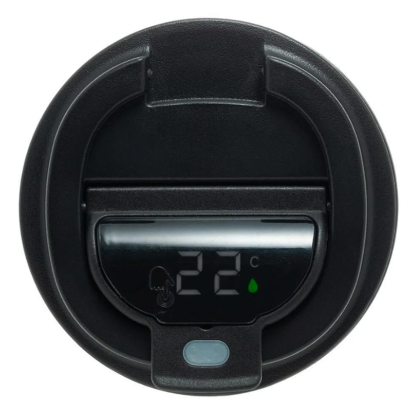 COPO TÉRMICO DE AÇO INOX PAREDE DUPLA COM TAMPA PRETO - LYOR