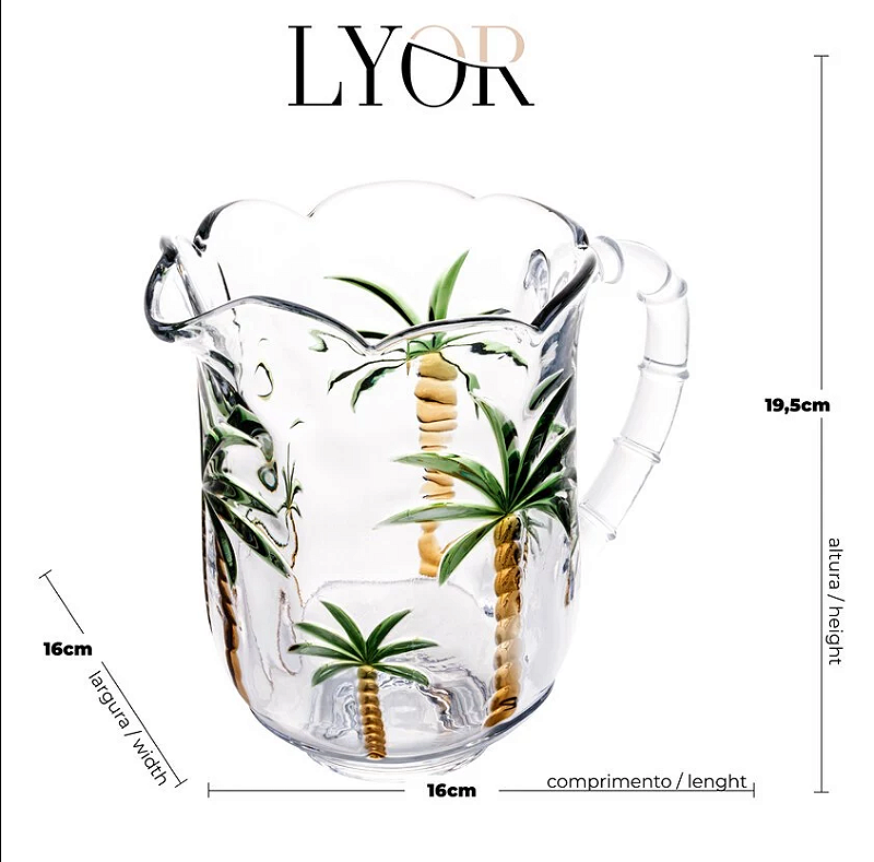 JARRA DE CRISTAL DE CHUMBO PALM 1,3L - LYOR