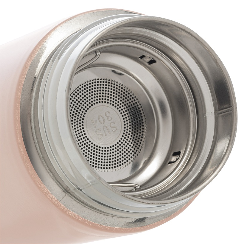 GARRAFA TÉRMICA DE AÇO INOX COM TERMÔMETRO LED ROSA - WOLFF