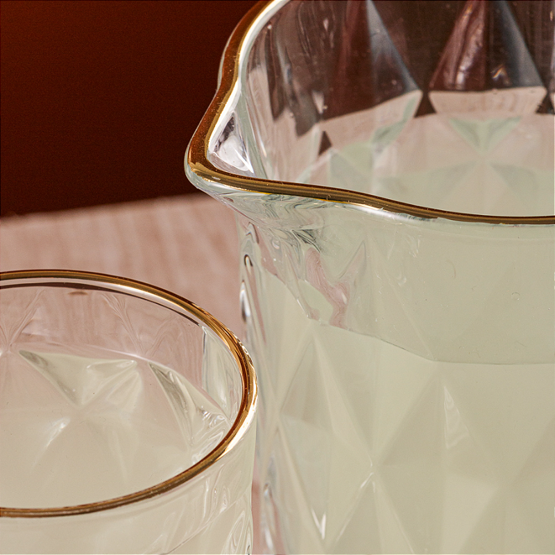 JARRA DE VIDRO COM FIO DE OURO DIAMOND 1L - LYOR