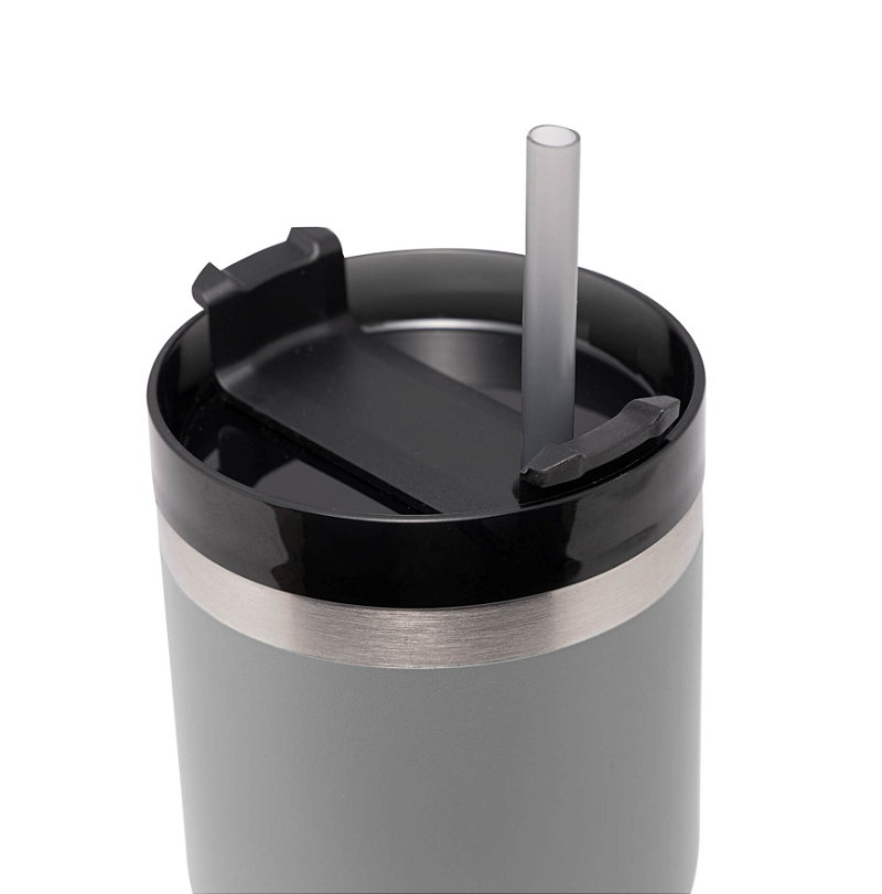 COPO TÉRMICO PAREDE DUPLA AÇO INOX COM CANUDO E TAMPA SLIMTERM COM BASE ERGONÔMICA 590ML - WOLFF
