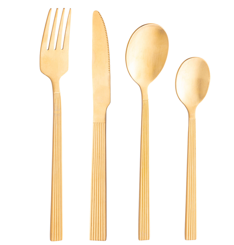 FAQUEIRO 16 PEÇAS DE AÇO INOX ATHENAS DOURADO - LYOR