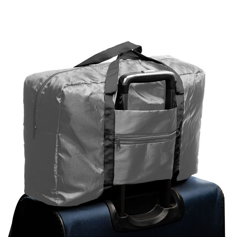 BOLSA DE POLIÉSTER COM ENCAIXE PARA MALA DE VIAGEM CINZA 46X35X12CM - LYOR