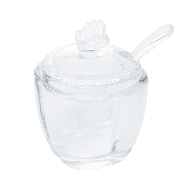 AÇUCAREIRO DE VIDRO COM COLHER BUTTERFLY - WOLFF