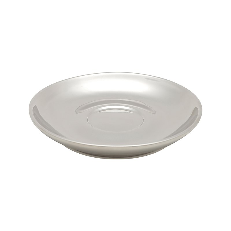 CONJUNTO 6 XICARAS CAFE PORCELANA COM PIRES E SUPORTE VERSA PRATA/BRANCO 90ML- WOLFF