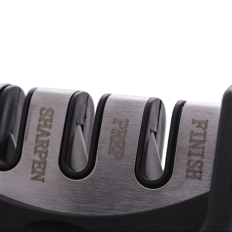 AFIADOR DE FACA PREMIUM EM ACO INOX E ABS BLACK 20 - LYOR