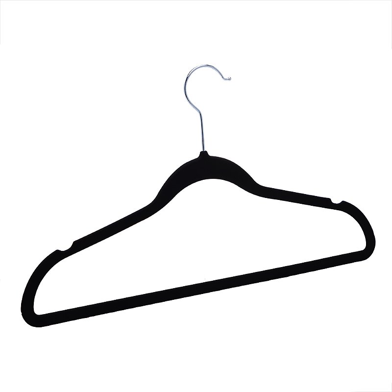 CONJUNTO 5 CABIDES DE PLASTICO AVELUDADO PRETO - LYOR