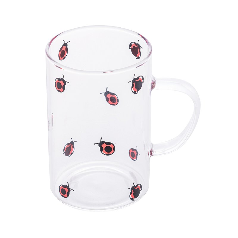 CANECA DE VIDRO BOROSSILICATO LADYBUG 280ML - LYOR