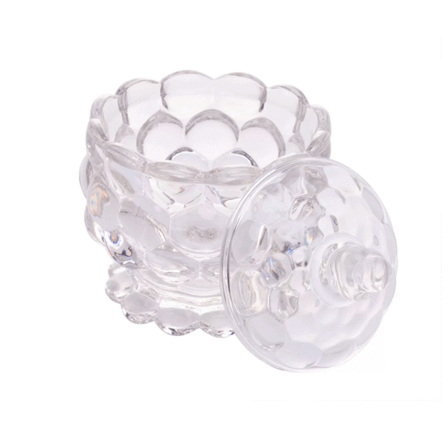 POTICHE DE CRISTAL COM PÉ BUBBLE 11X8CM - LYOR