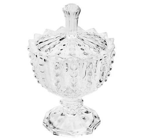 POTICHE DE CRISTAL COM PÉ BUBBLE 14X9CM - LYOR
