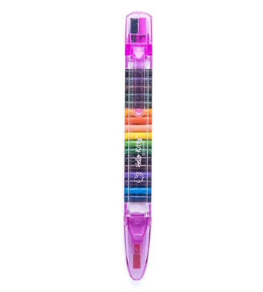 CANETA GIZ DE CERA TROCA PONTA 20 CORES HELLO KITTY - LEONORA