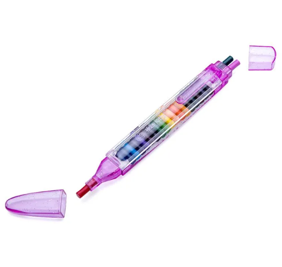 CANETA GIZ DE CERA TROCA PONTA 20 CORES HELLO KITTY - LEONORA