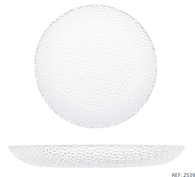 PRATO DE VIDRO PARA SOBREMESA WAVE 19CM - LYOR