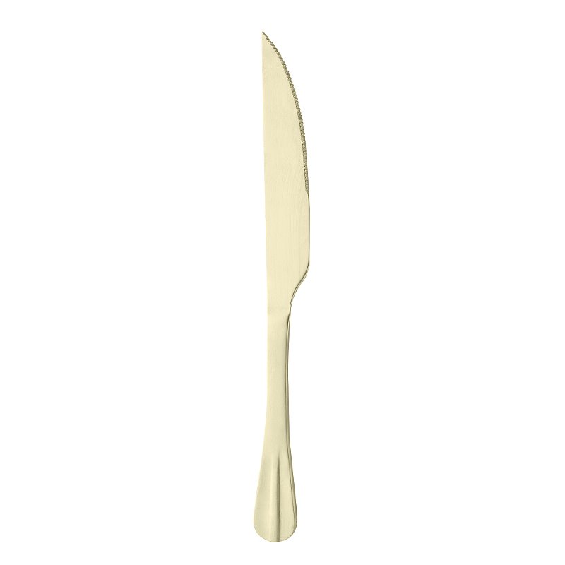 FACA DE ACO INOX PARA ASSADO DOURADA 28,5CM - LYOR