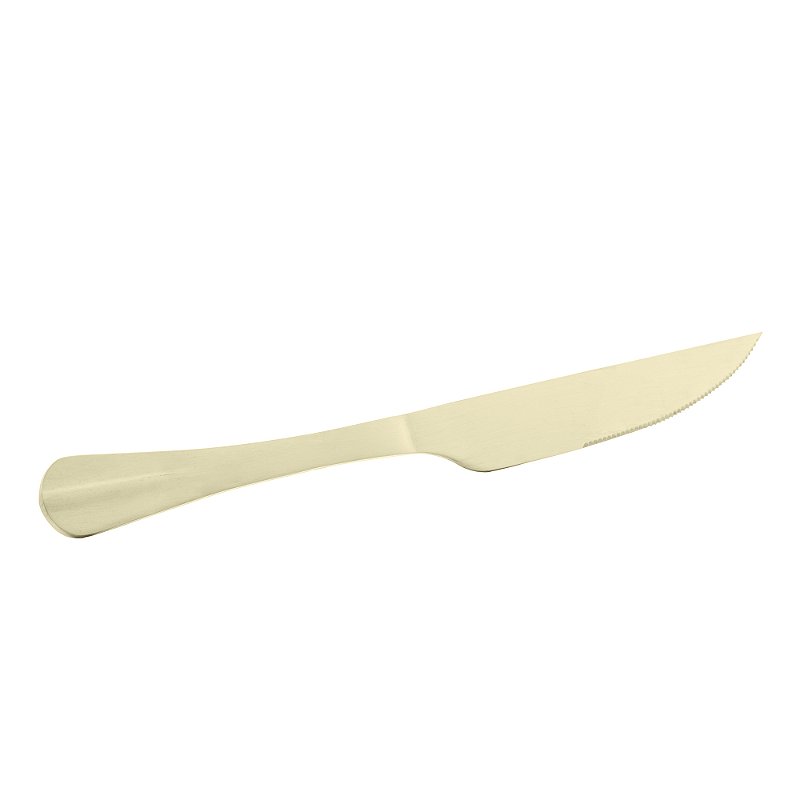 FACA DE ACO INOX PARA ASSADO DOURADA 28,5CM - LYOR