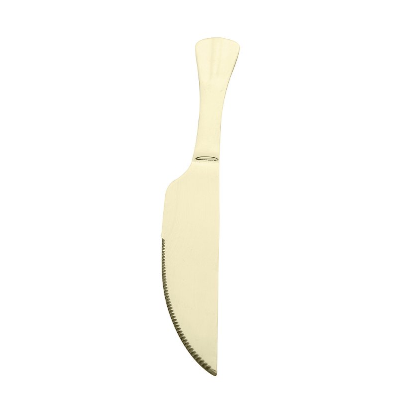 FACA DE ACO INOX PARA ASSADO DOURADA 28,5CM - LYOR