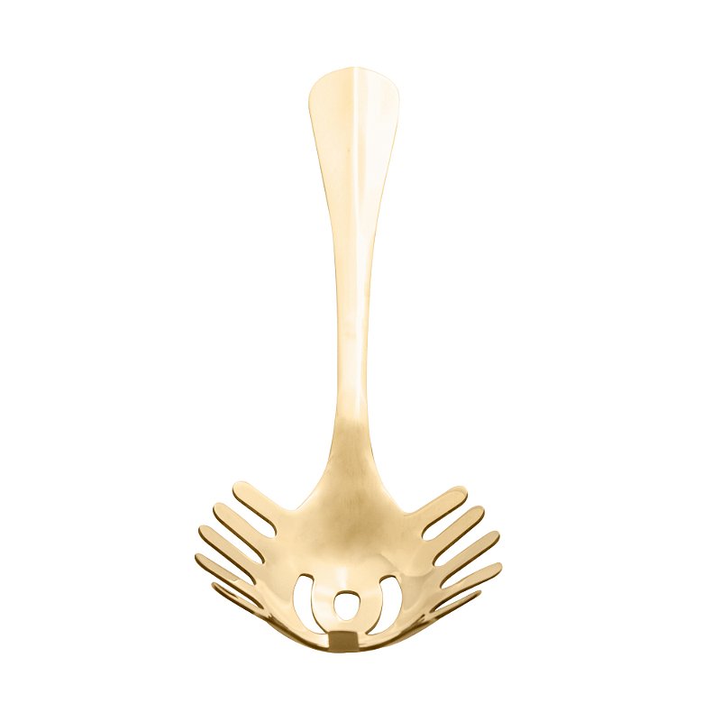 PEGADOR AÇO INOX PARA MACARRÃO DOURADO 27,5CM - LYOR
