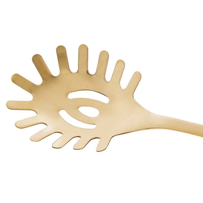 PEGADOR AÇO INOX PARA MACARRÃO DOURADO 27,5CM - LYOR